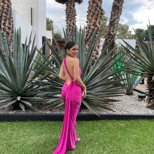 Pink One-Shoulder Bodycon Dress for Weddings